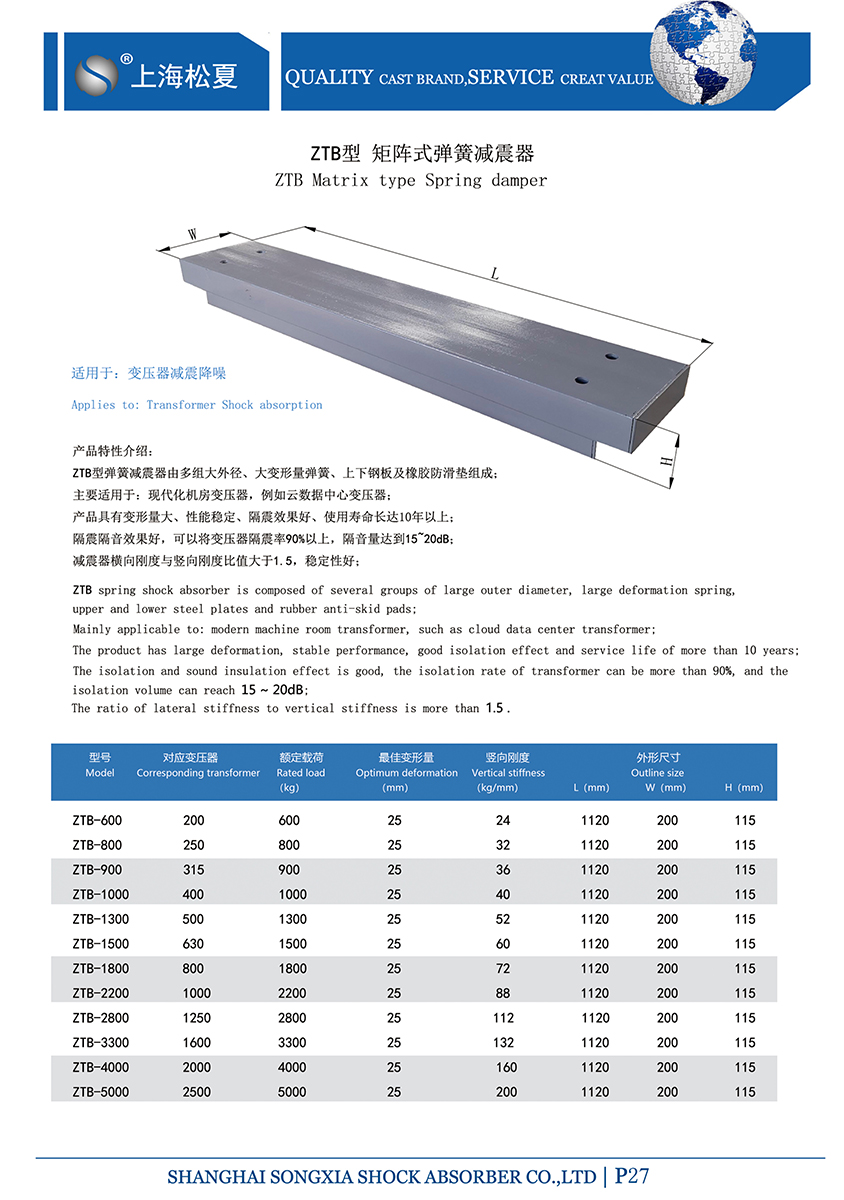 矩陣式<a href='http://m.yndfyj.cn' target='_blank'><u>彈簧減震器</u></a>-變壓器專(zhuān)用